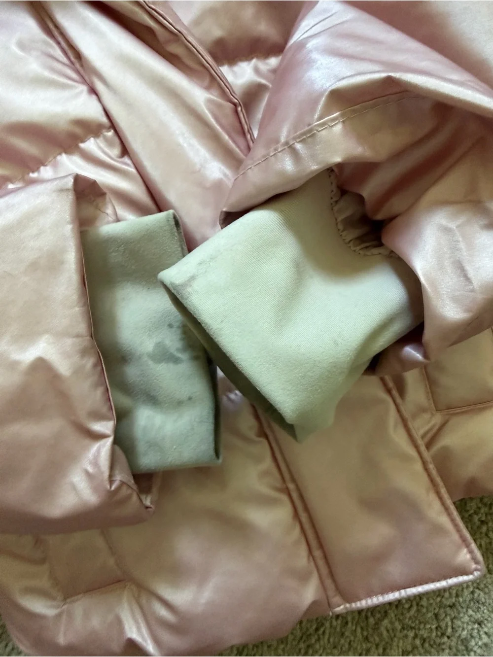 Abercrombie Kids' Shimmer Pink Hooded Puffer Coat